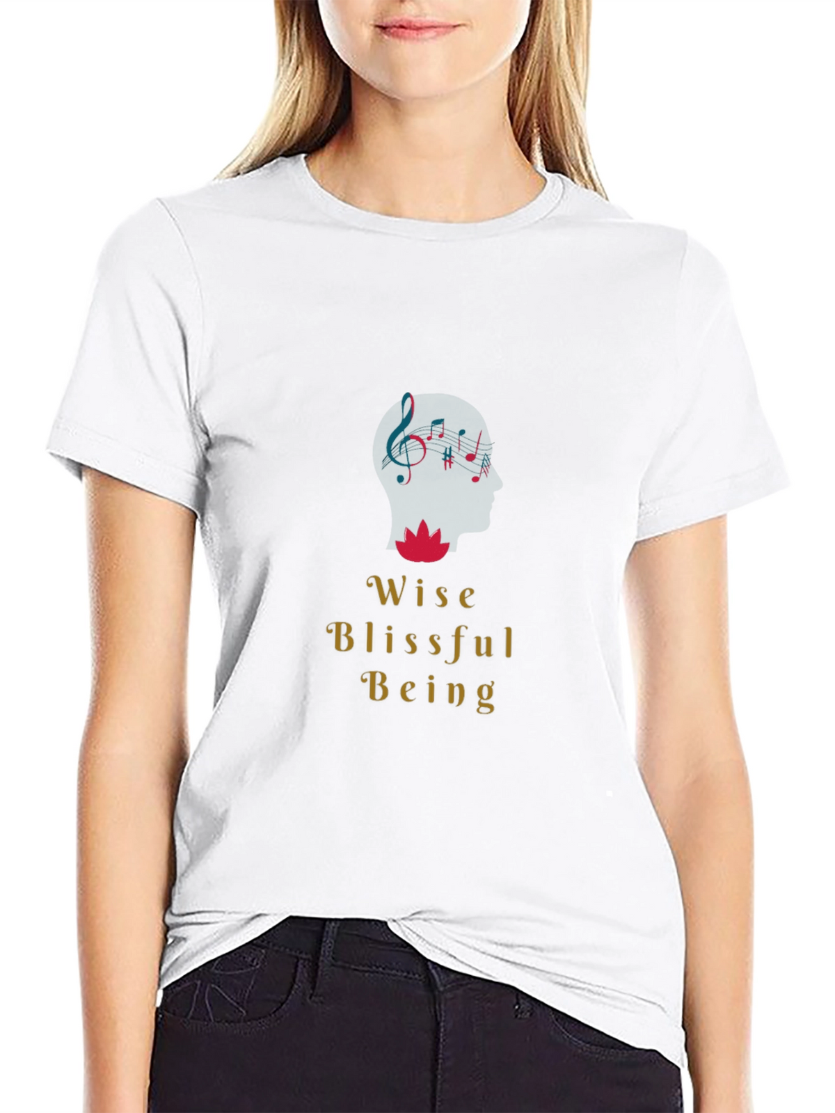 Wise Blissful Being Graphic Black T-Shirt
