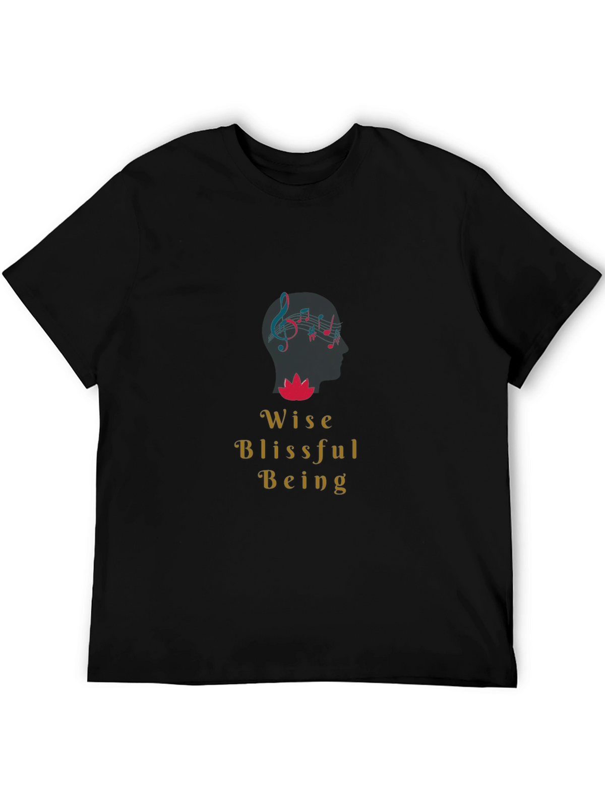 Wise Blissful Being Graphic Black T-Shirt