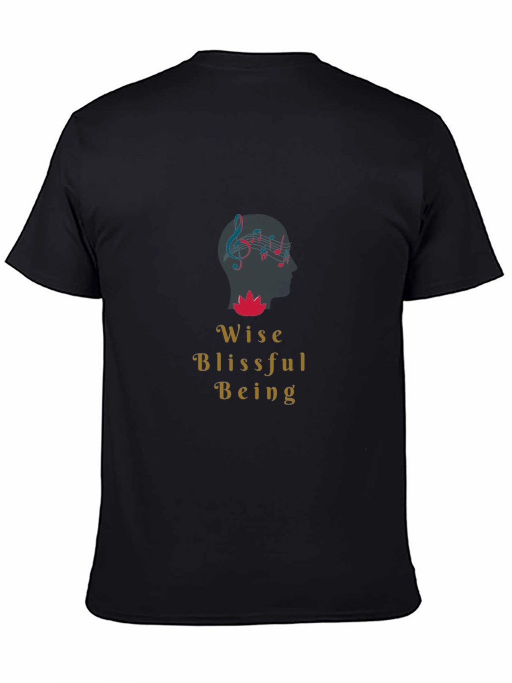 Wise Blissful Being Graphic Black T-Shirt