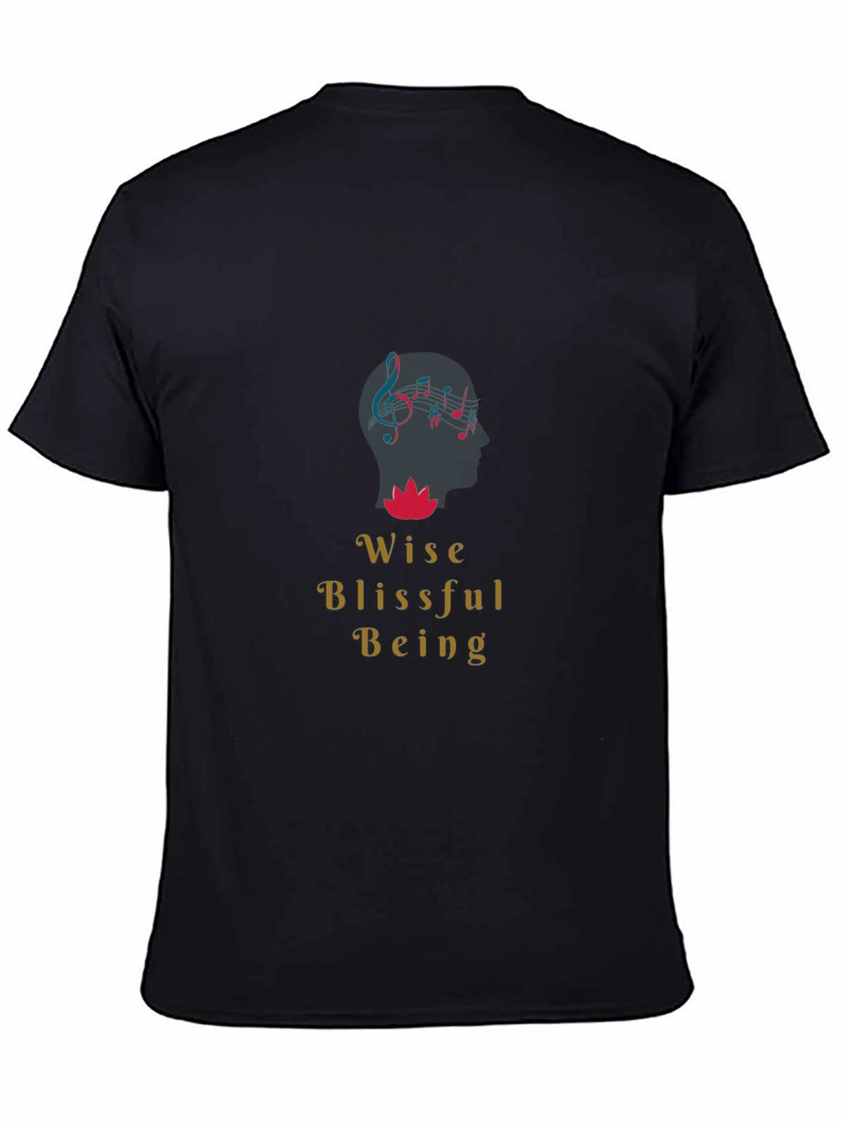 Wise Blissful Being Graphic Black T-Shirt