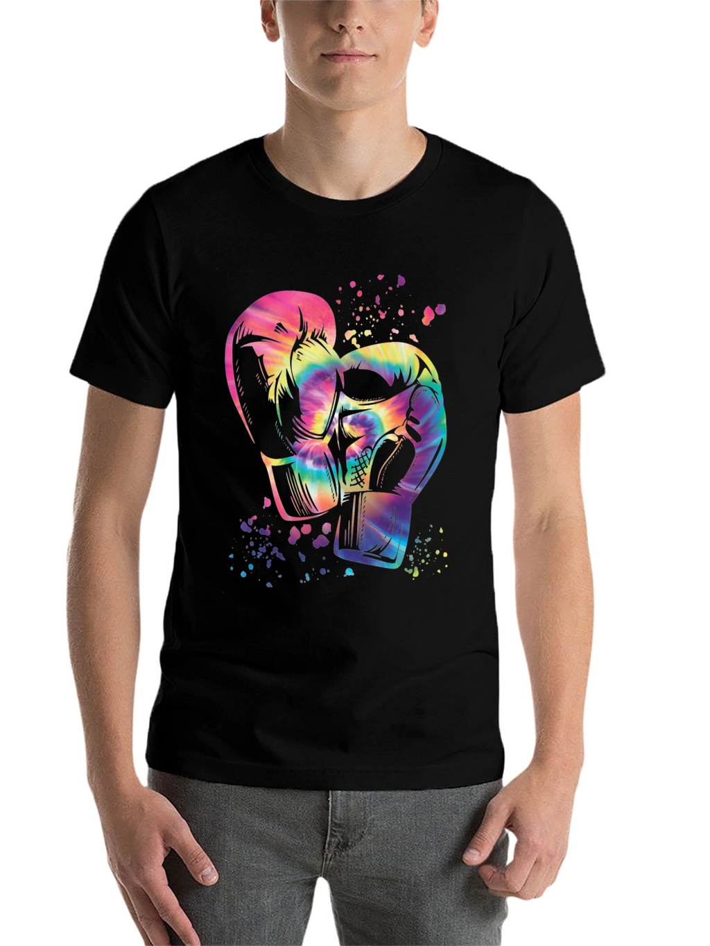 Tie-Dye Boxing Gloves Graphic Tee