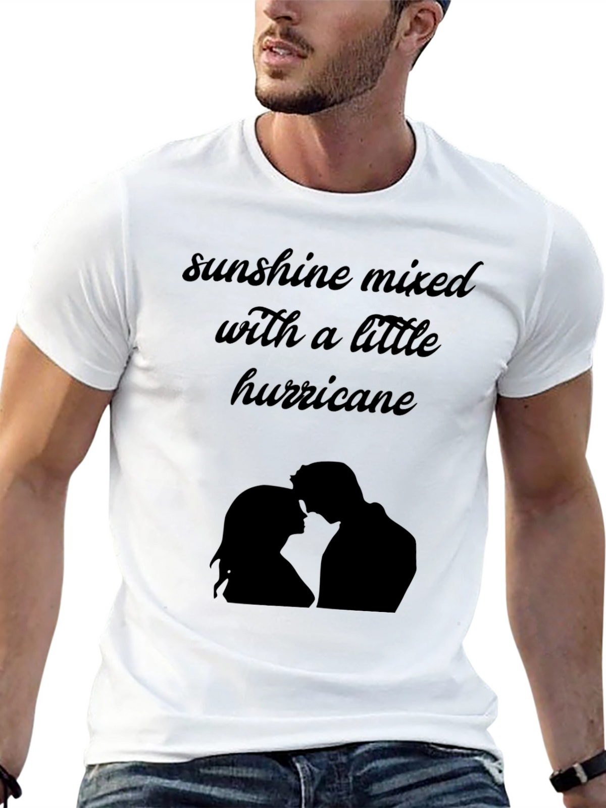 Sunshine Hurricane Graphic Tee - Stylish Black T-Shirt