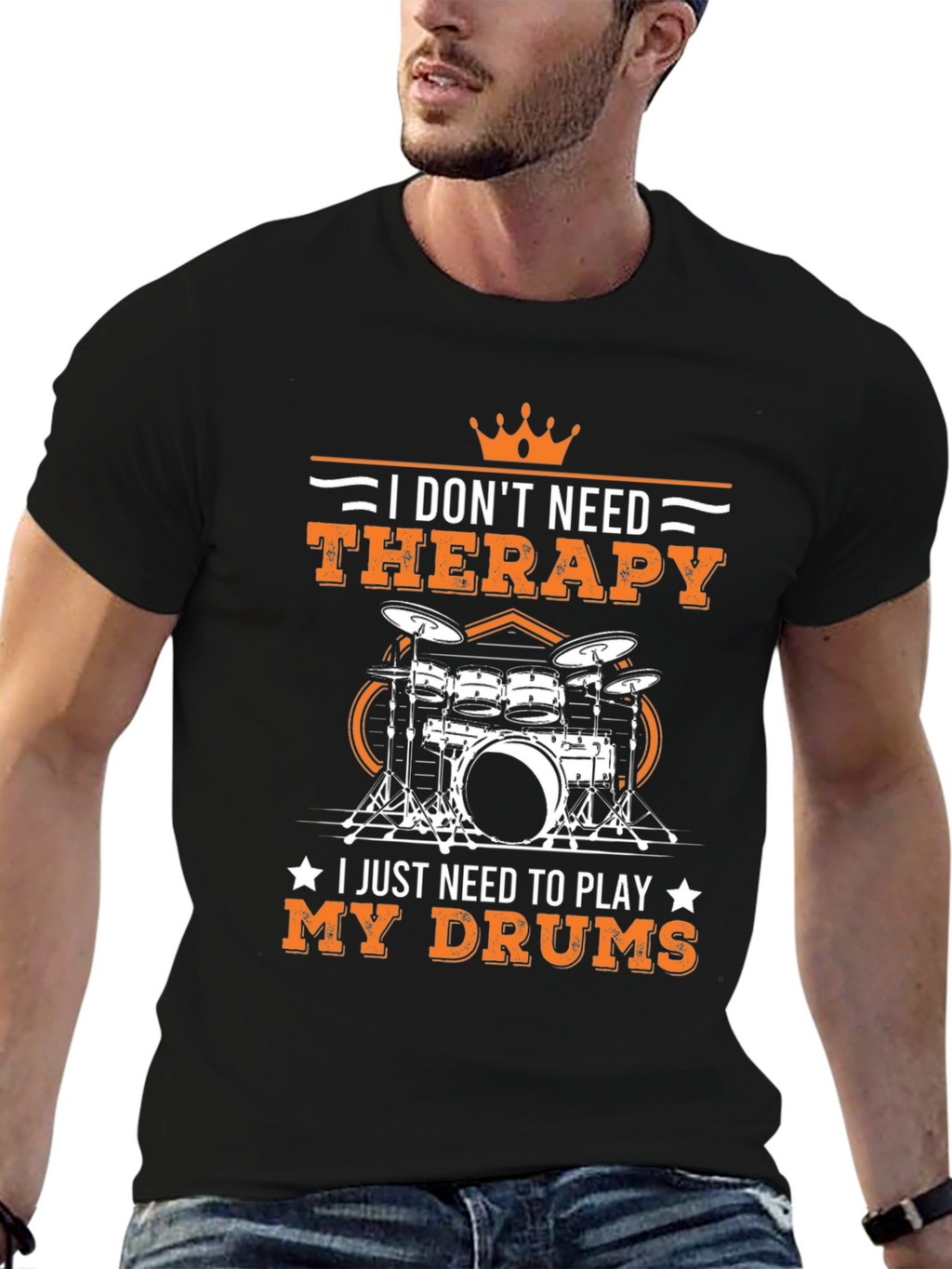 Drummer Therapy T-Shirt - Music Lover Tee