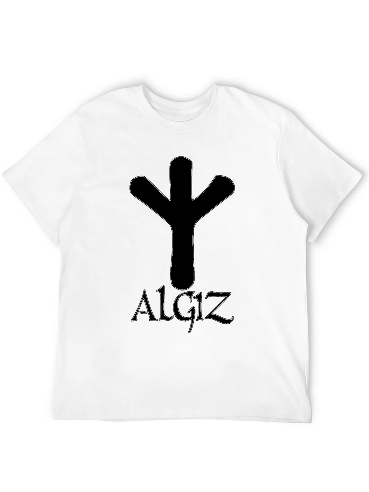 Algiz Rune T-Shirt - Black Graphic Tee