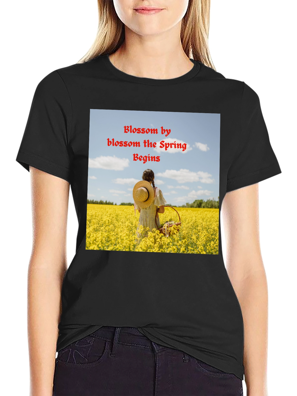 Blossom Spring Black T-Shirt