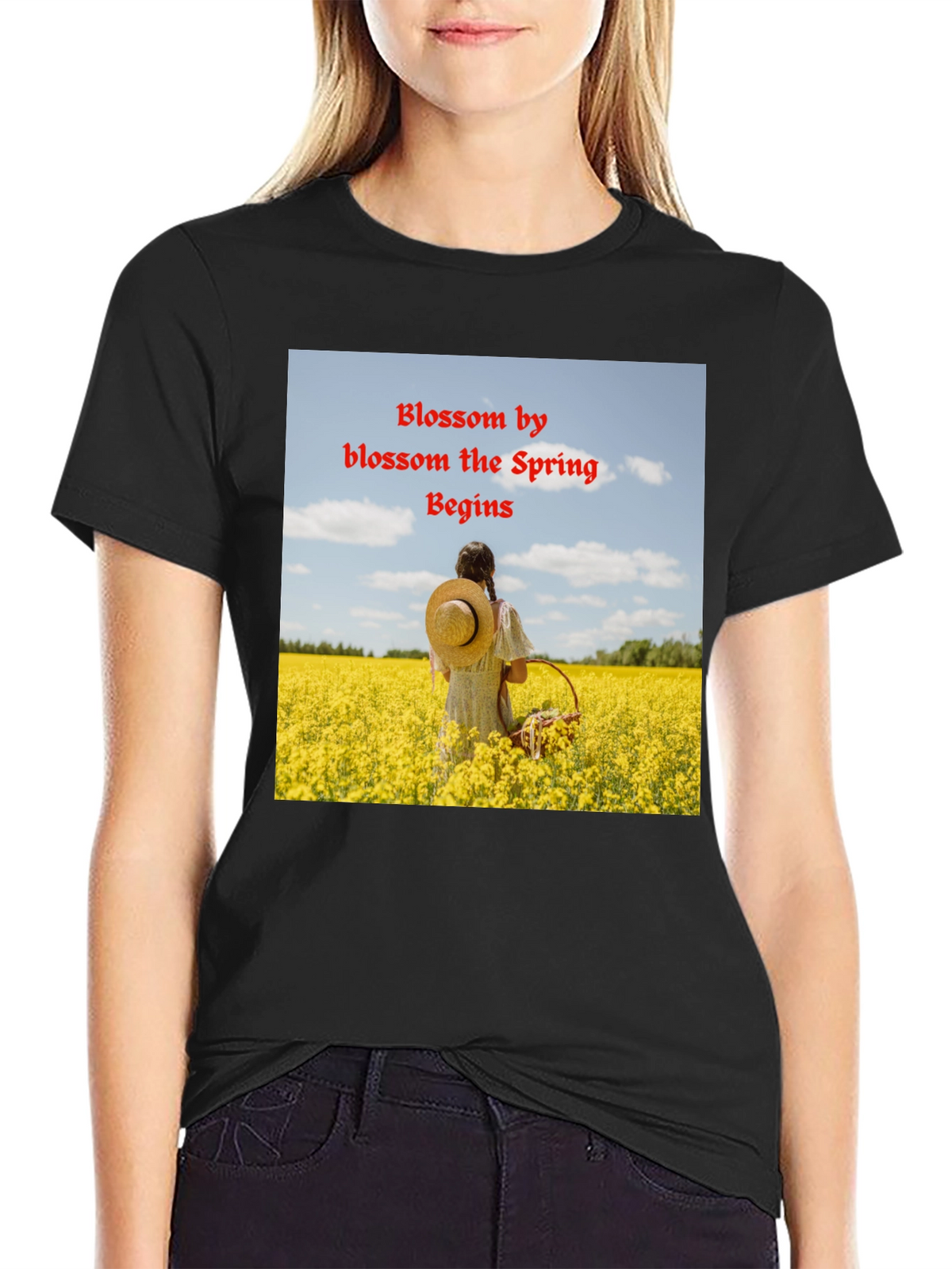 Blossom Spring Black T-Shirt