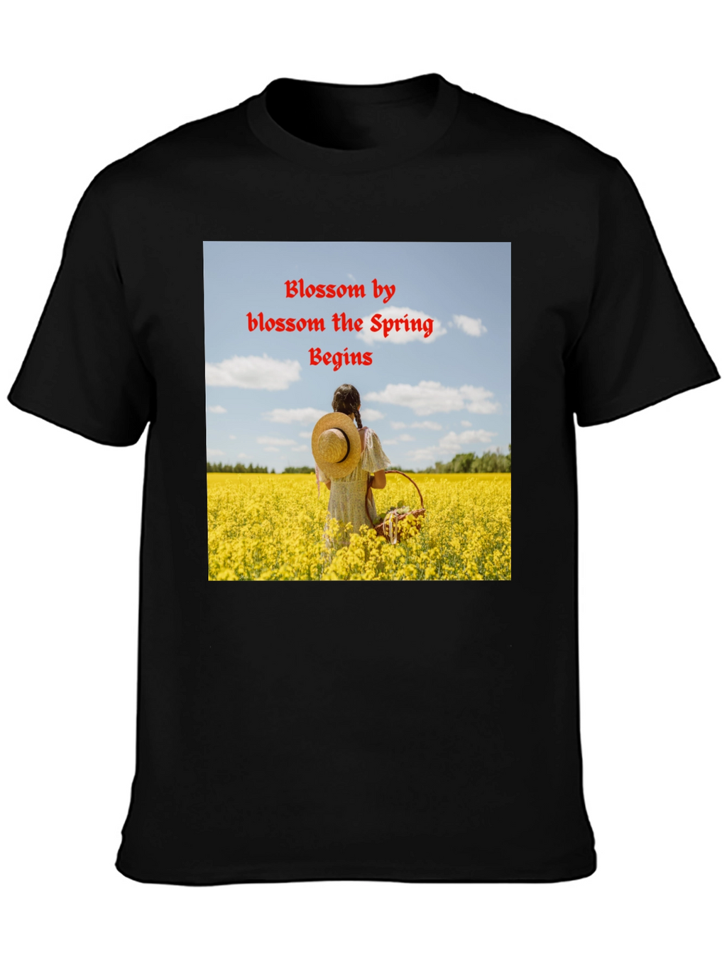 Blossom Spring Black T-Shirt