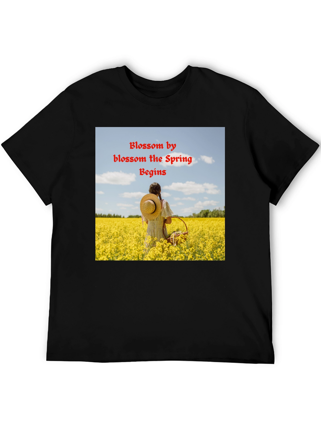 Blossom Spring Black T-Shirt