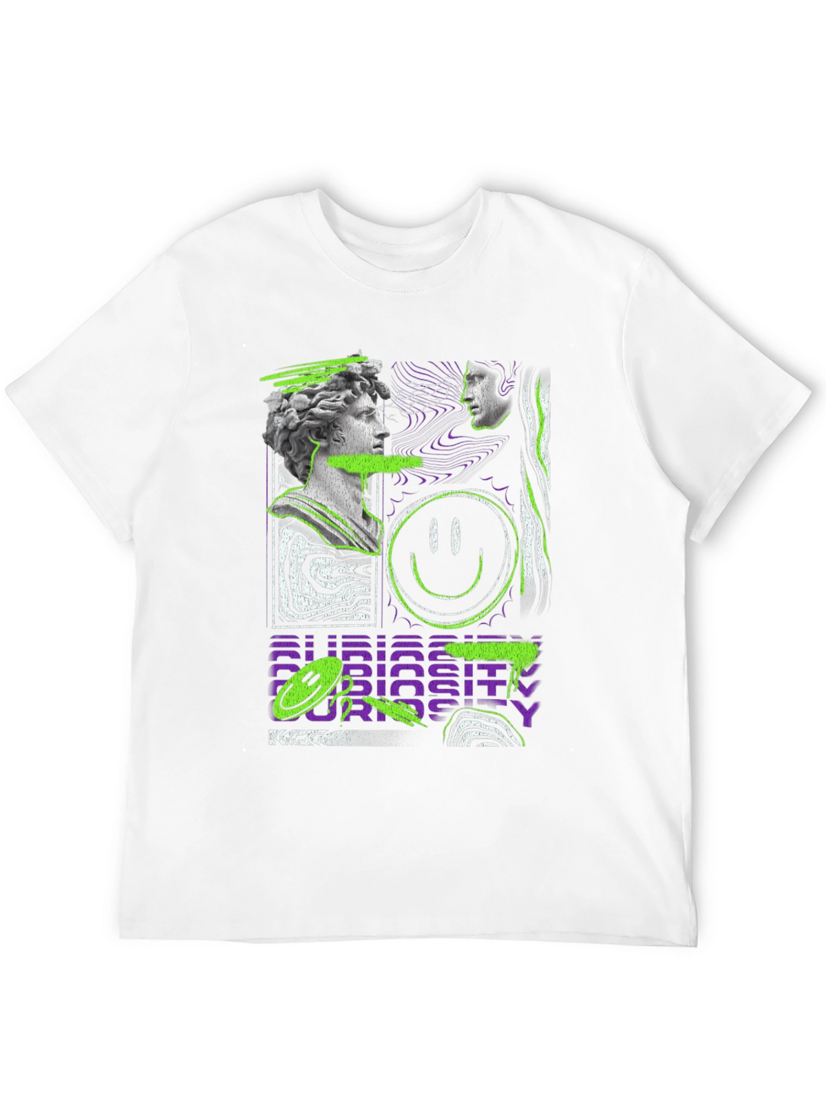 Abstract Graphic Print Tee - Black
