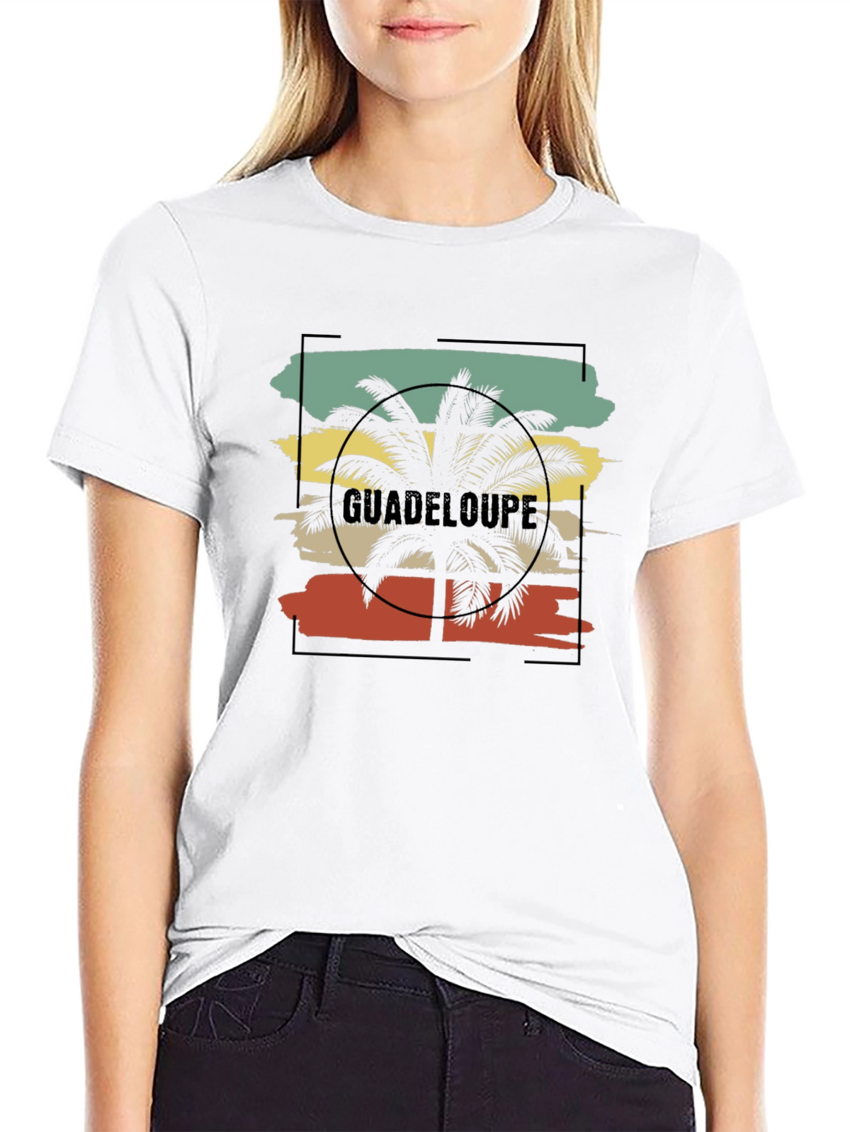 Guadeloupe Palm Tree Graphic T-Shirt