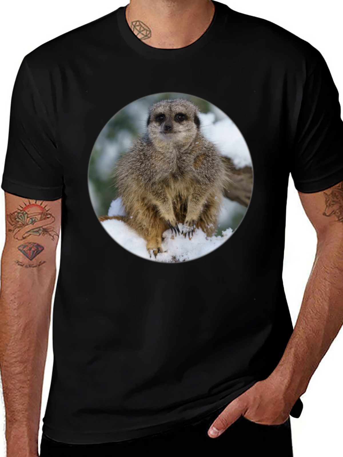 Meerkat in Snow T-Shirt - Cute Animal Tee