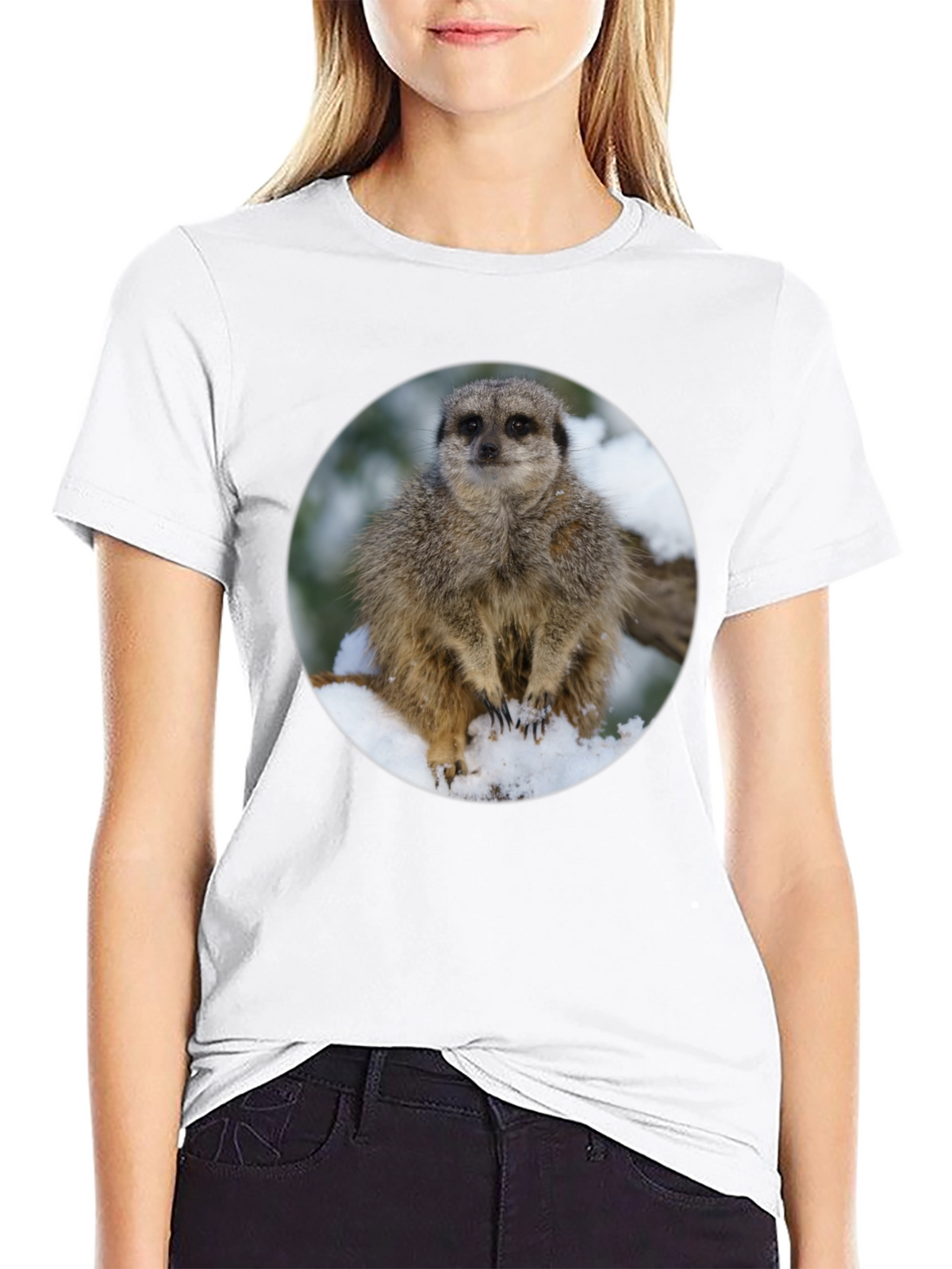 Meerkat in Snow T-Shirt - Cute Animal Tee