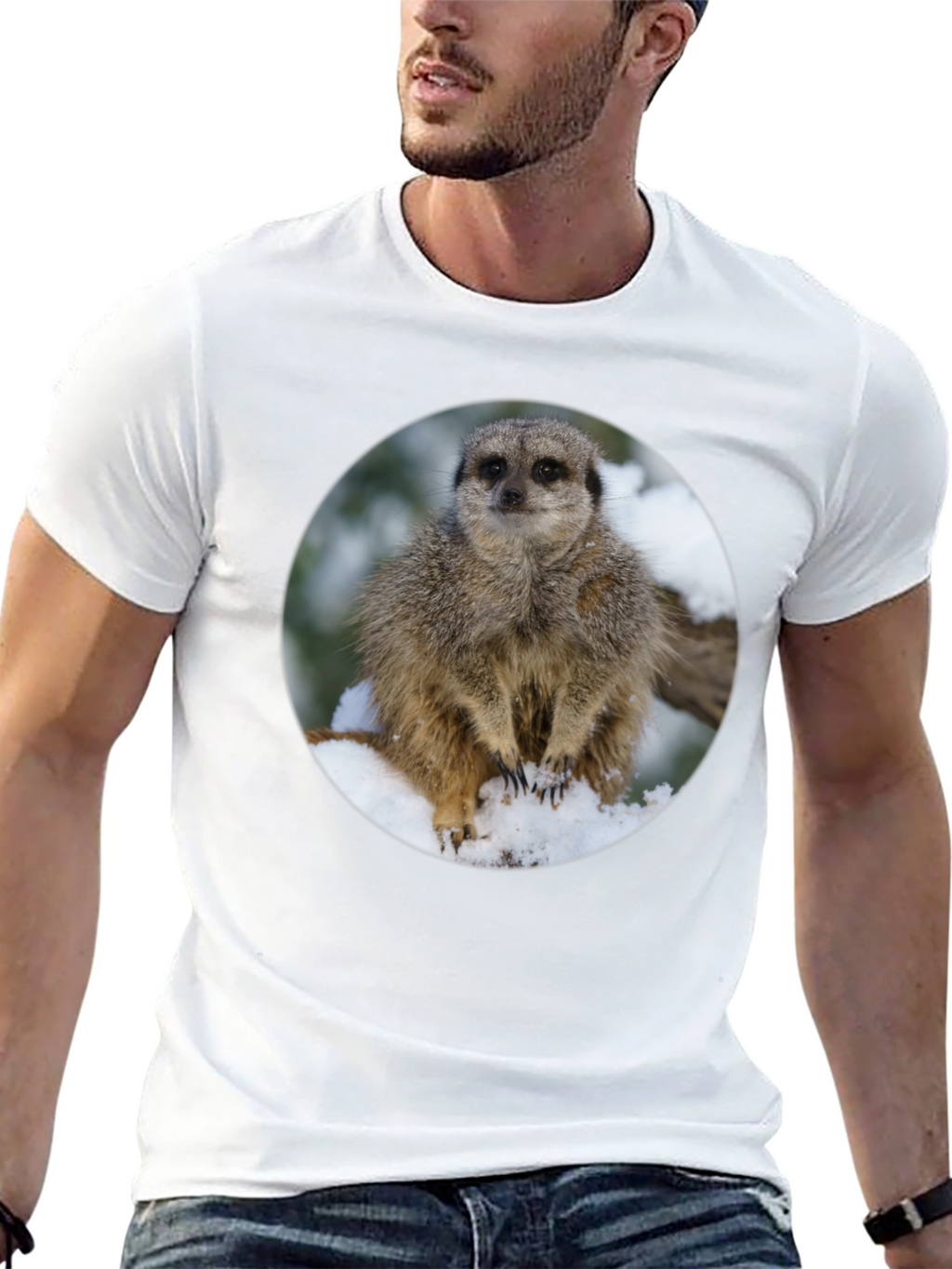 Meerkat in Snow T-Shirt - Cute Animal Tee