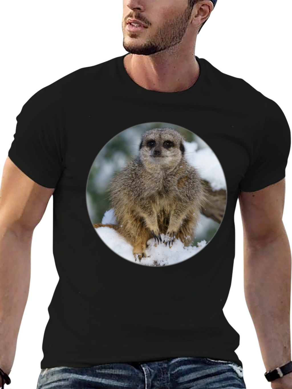Meerkat in Snow T-Shirt - Cute Animal Tee