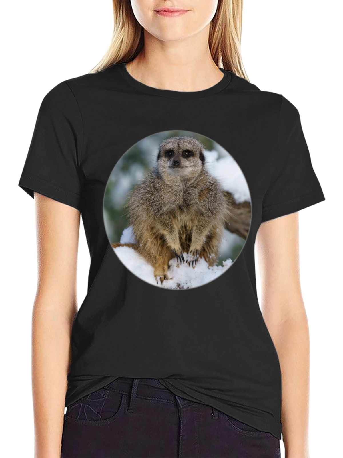 Meerkat in Snow T-Shirt - Cute Animal Tee
