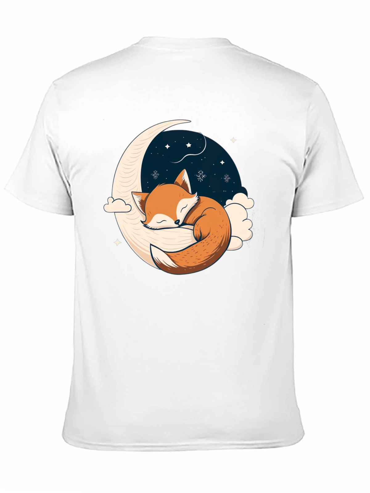 Fox Sleeping on Crescent Moon T-Shirt