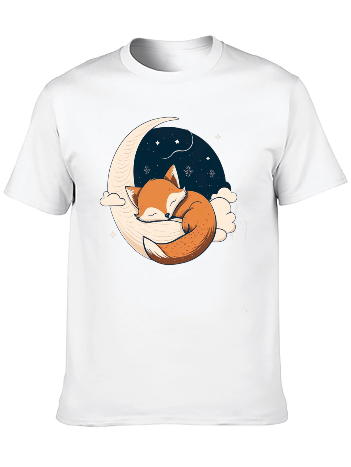 Fox Sleeping on Crescent Moon T-Shirt