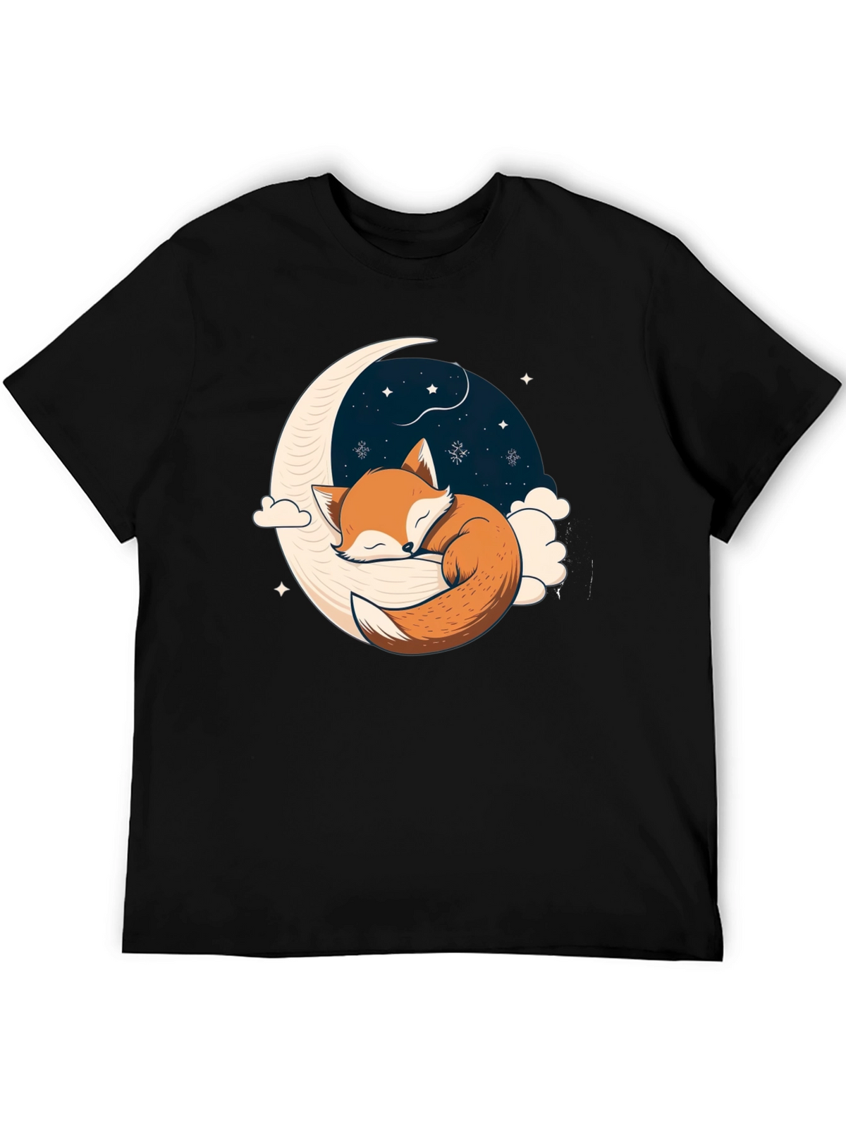 Fox Sleeping on Crescent Moon T-Shirt