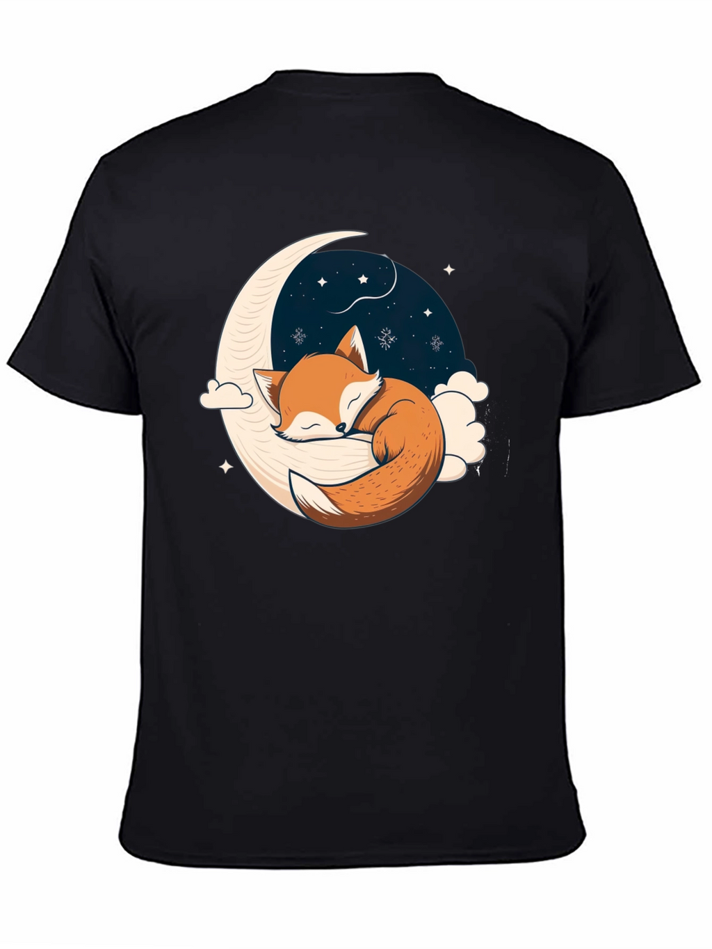 Fox Sleeping on Crescent Moon T-Shirt
