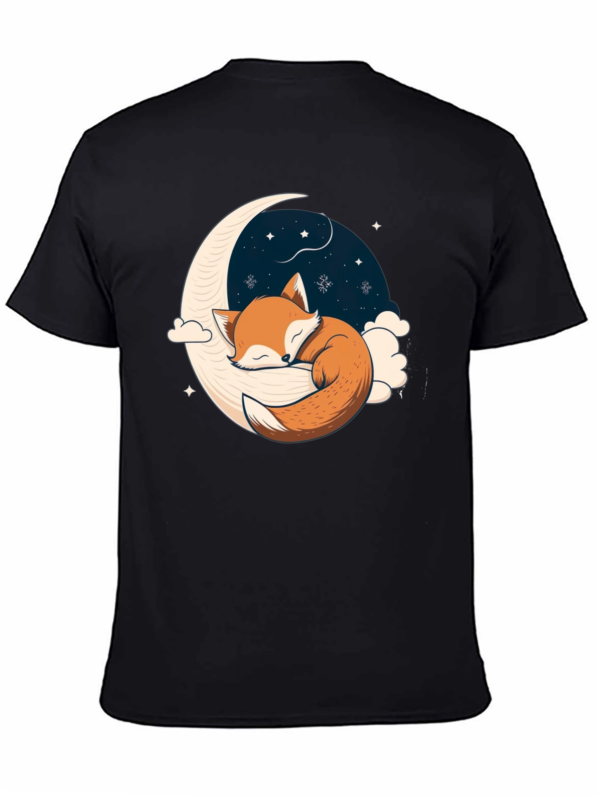 Fox Sleeping on Crescent Moon T-Shirt