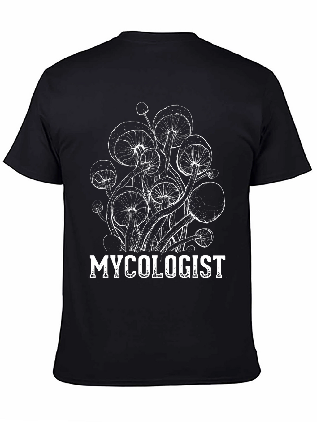 Mycologist Mushroom T-Shirt - Black Cotton Graphic Tee