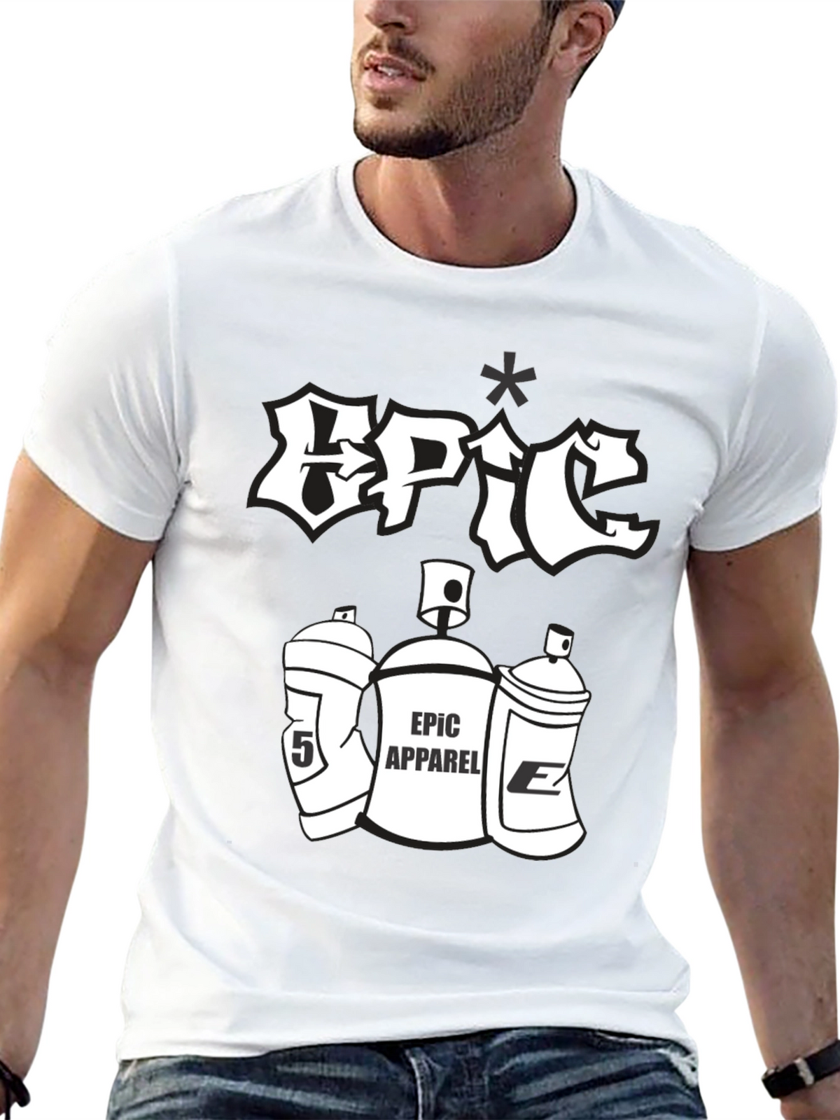 Epic Apparel Black Graphic Tee