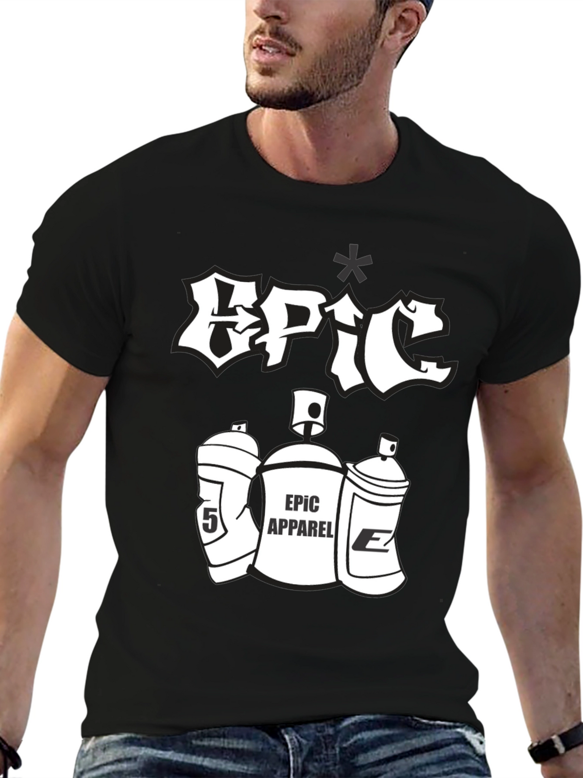 Epic Apparel Black Graphic Tee