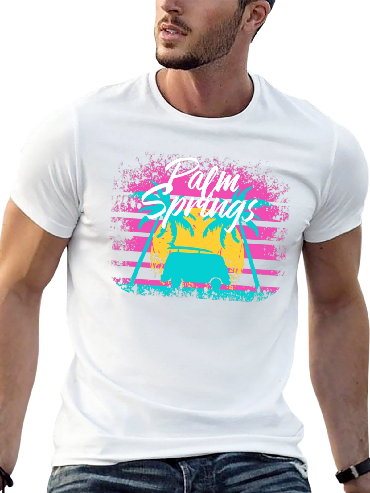 Palm Springs Retro Graphic Tee - Vacation Vibes