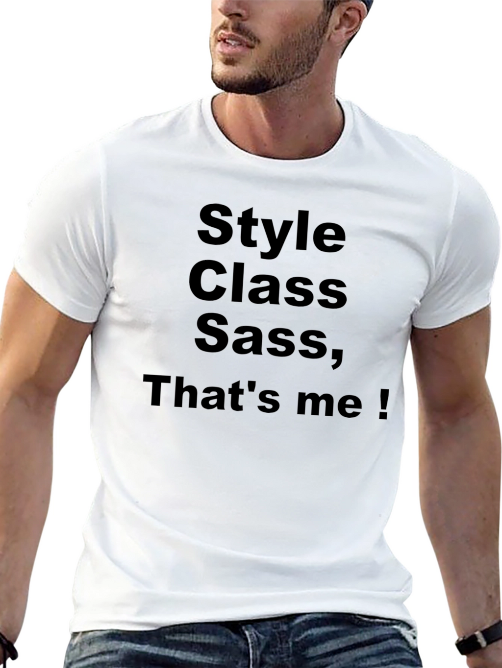 Style Class Sass Mens Black T-Shirt