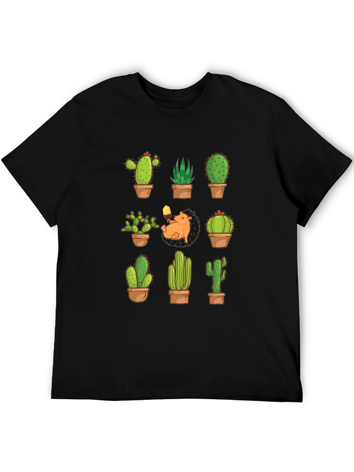 Cactus Hedgehog T-Shirt - Botanical Garden Style
