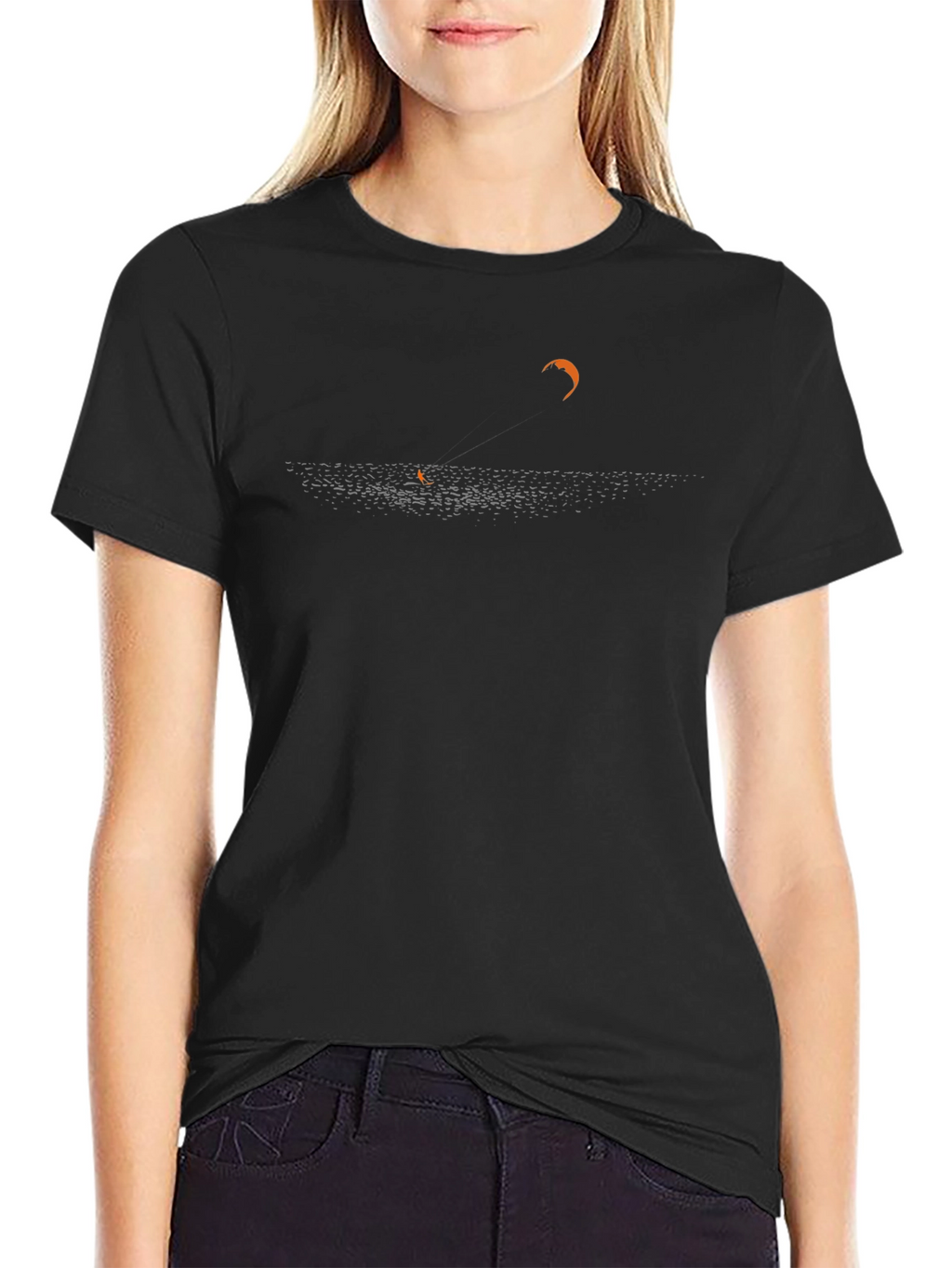 Kitesurfing Silhouette Graphic Tee - Black