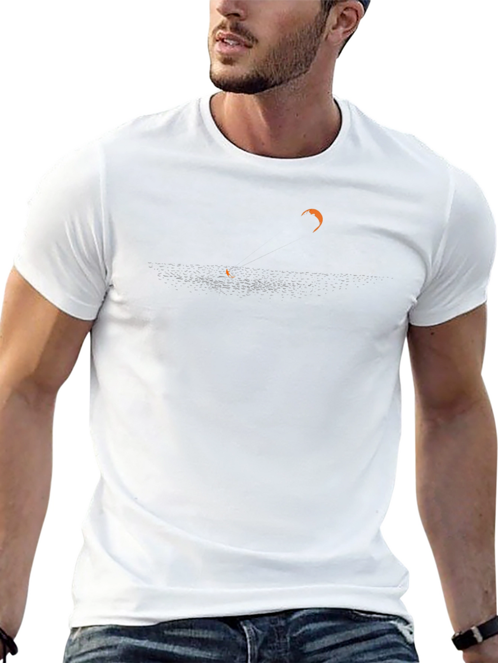 Kitesurfing Silhouette Graphic Tee - Black