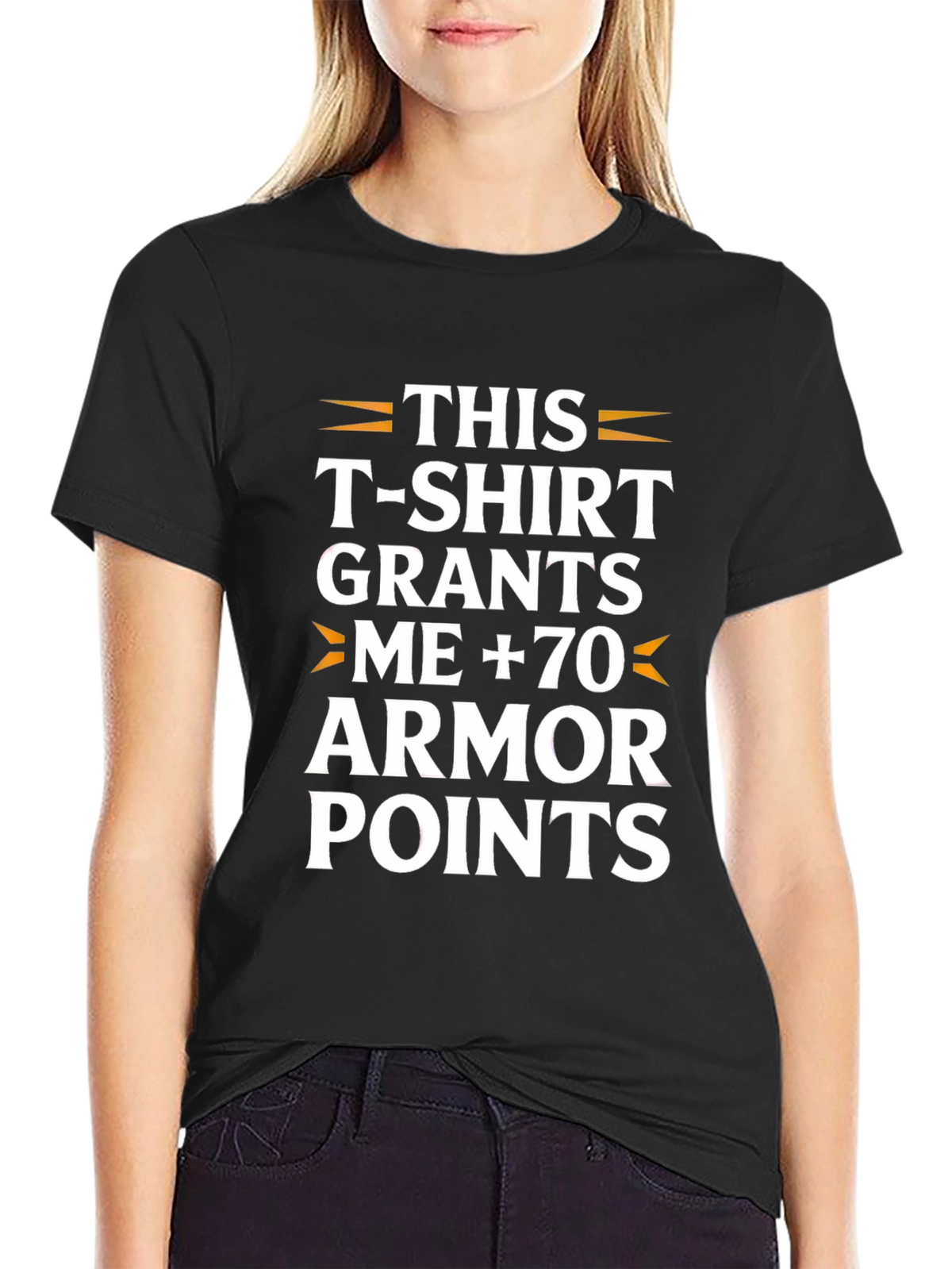 Humorous Armor Points Graphic T-Shirt