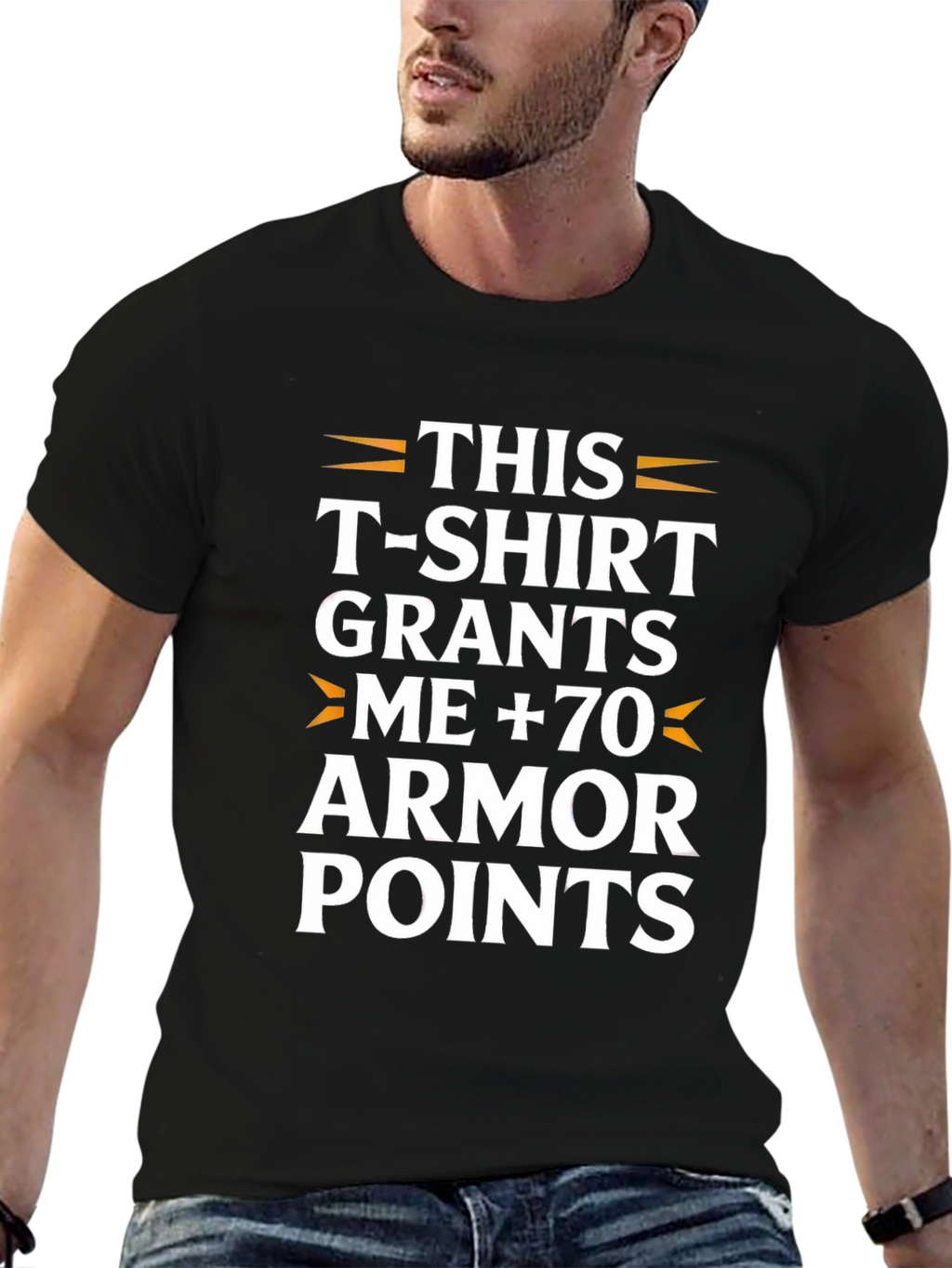 Humorous Armor Points Graphic T-Shirt