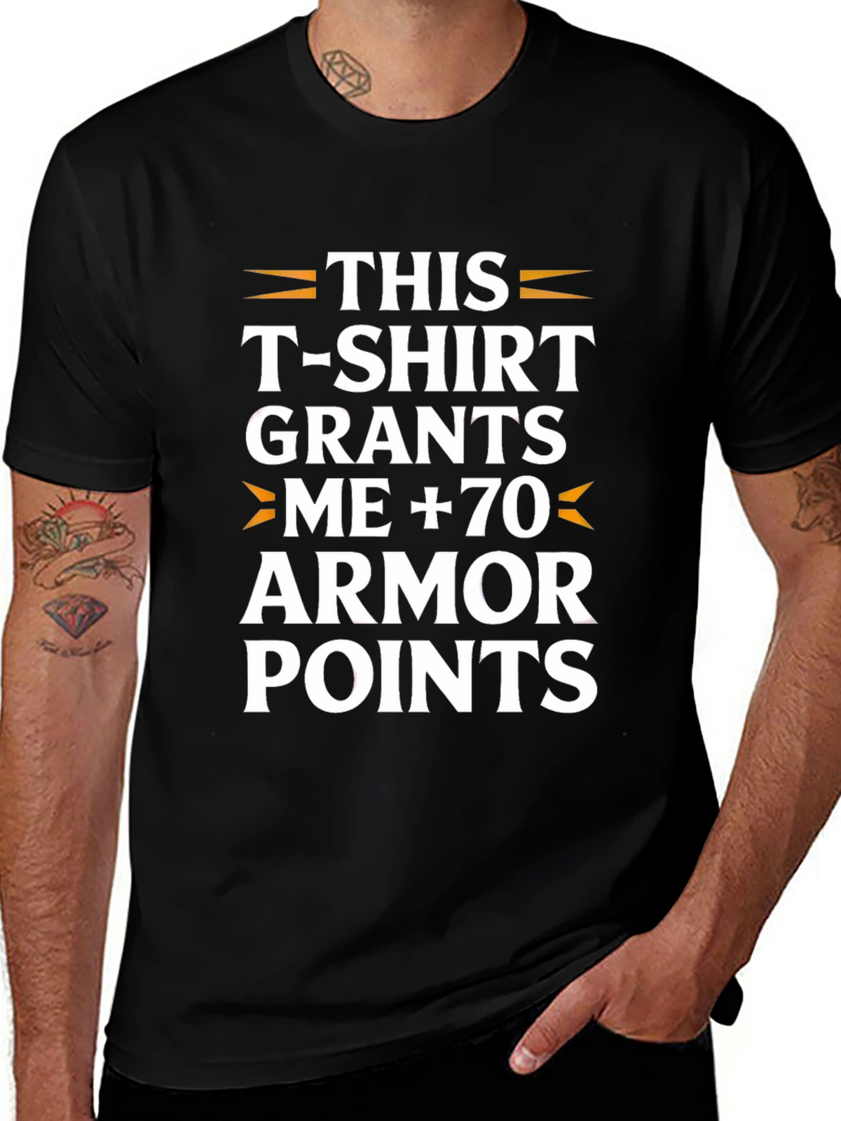 Humorous Armor Points Graphic T-Shirt