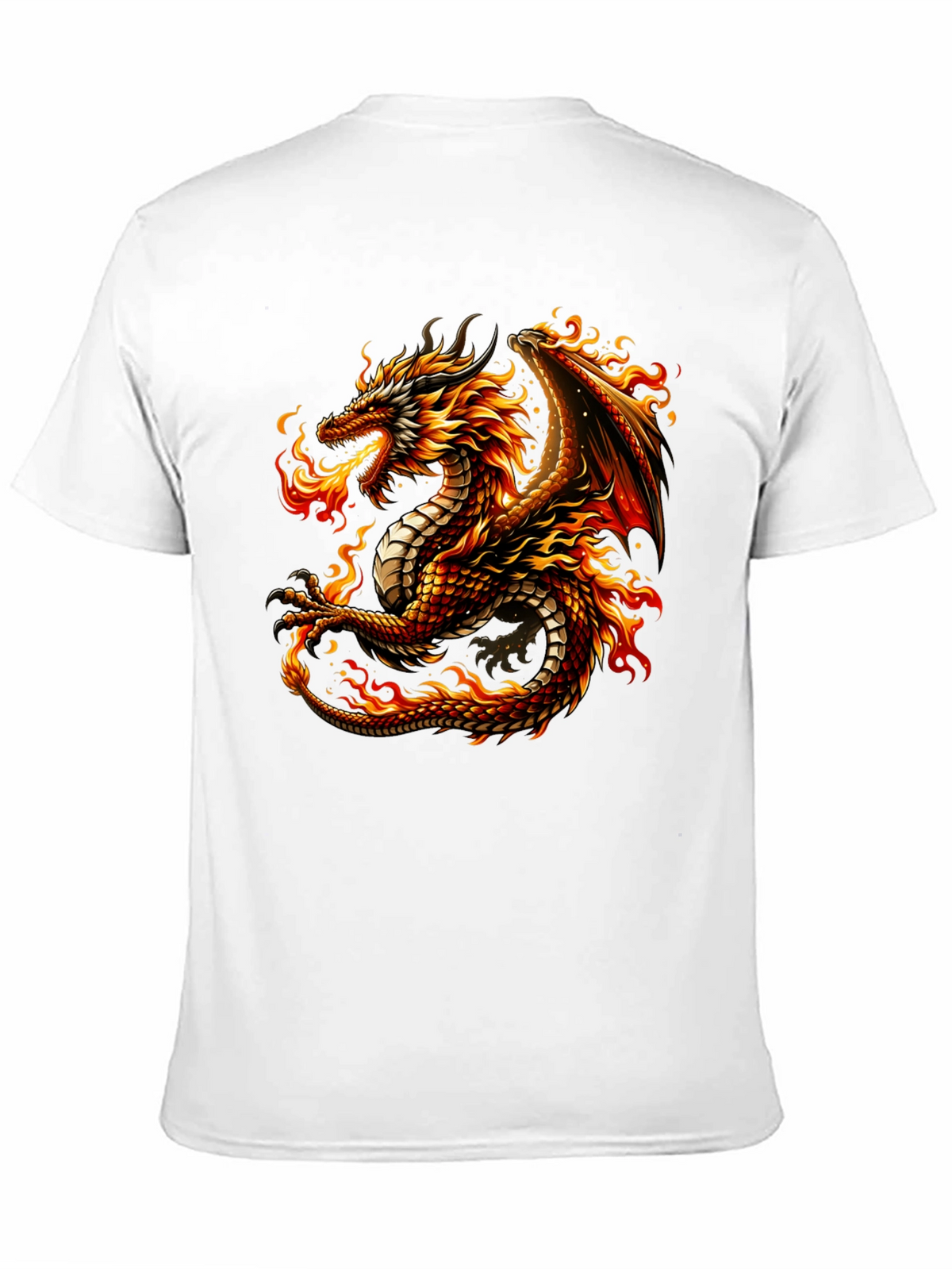 Fiery Dragon Graphic Tee - Black Cotton Comfort
