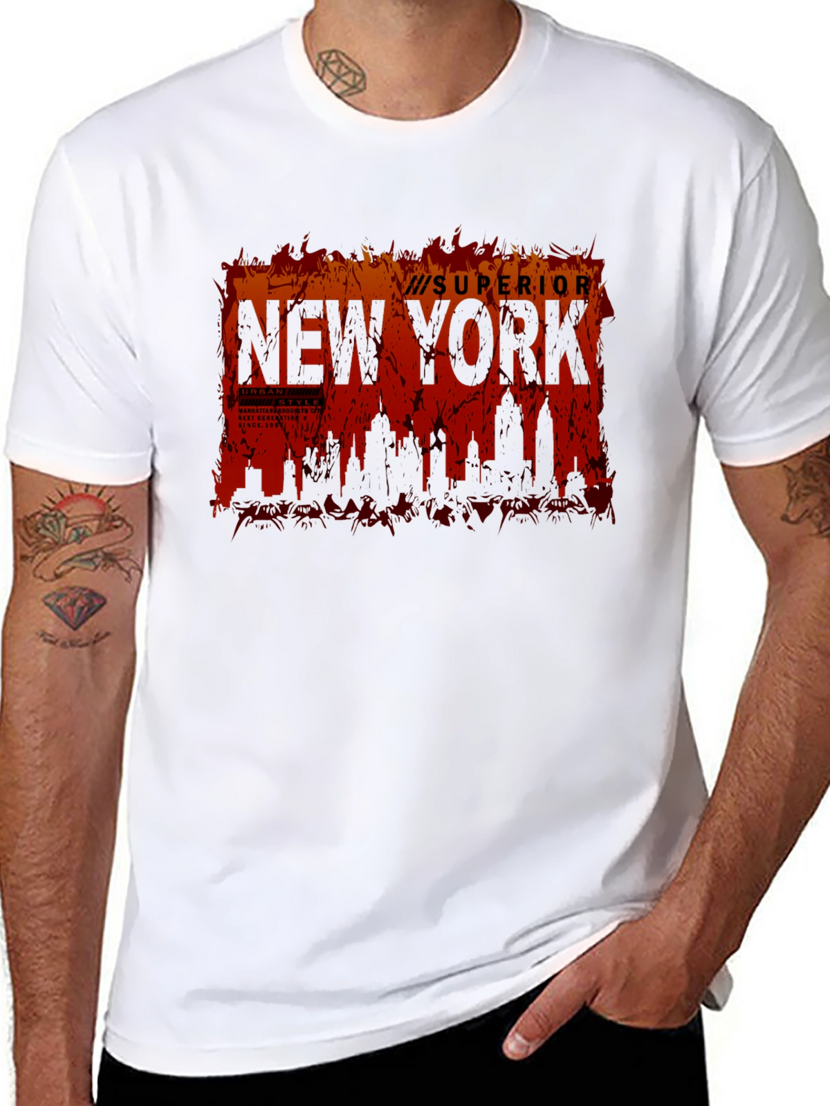Superior New York Skyline Graphic T-Shirt