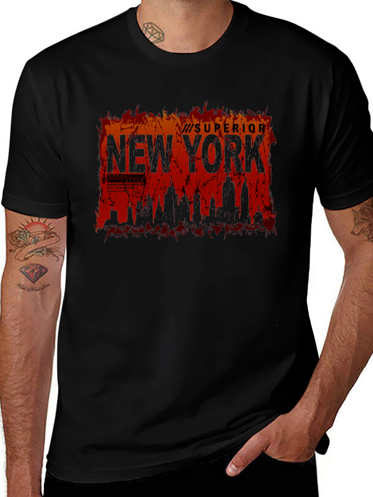 Superior New York Skyline Graphic T-Shirt
