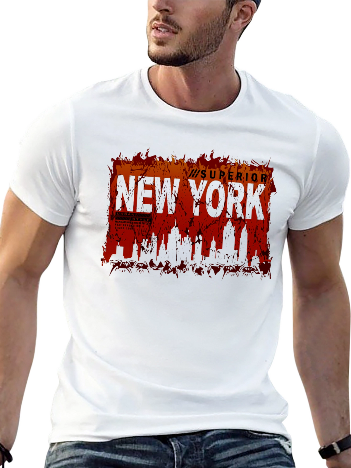 Superior New York Skyline Graphic T-Shirt