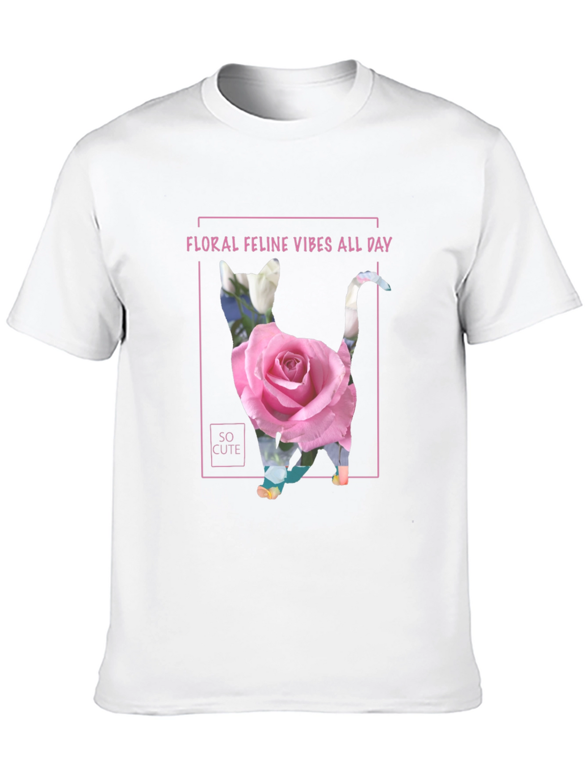 Floral Feline Vibes T-Shirt