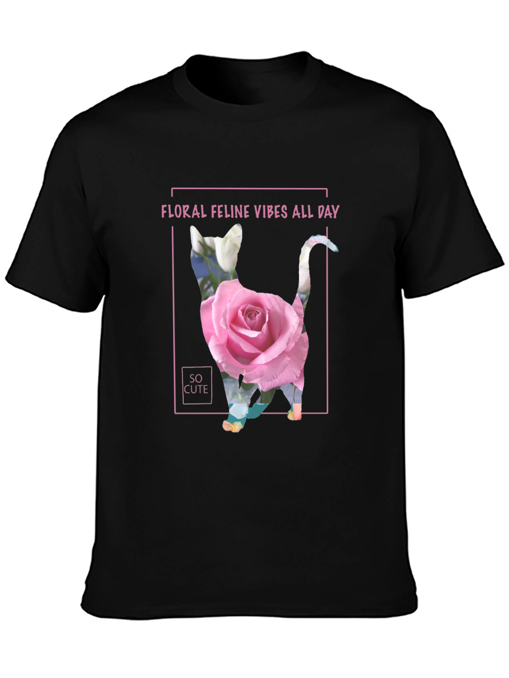 Floral Feline Vibes T-Shirt