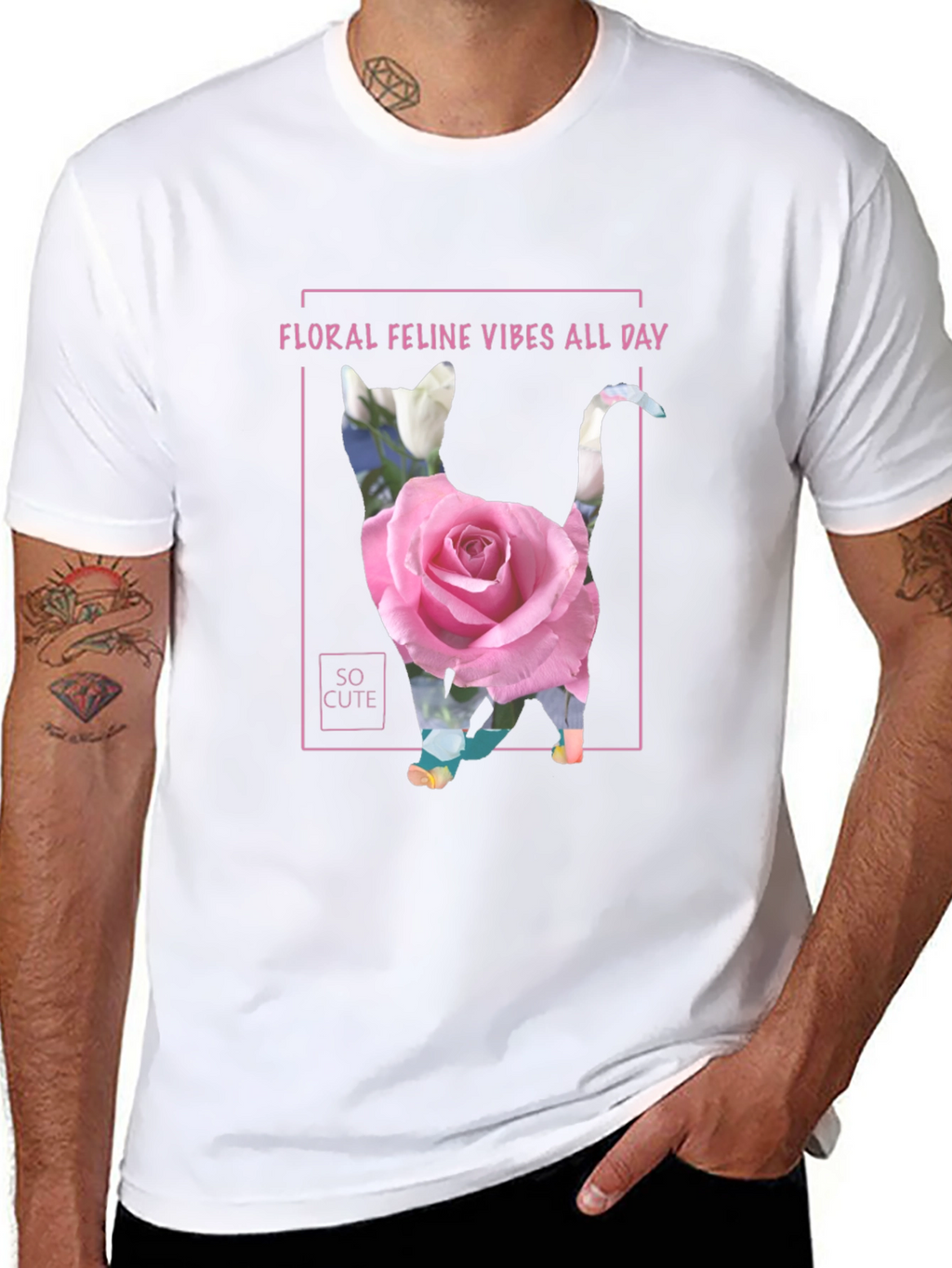 Floral Feline Vibes T-Shirt