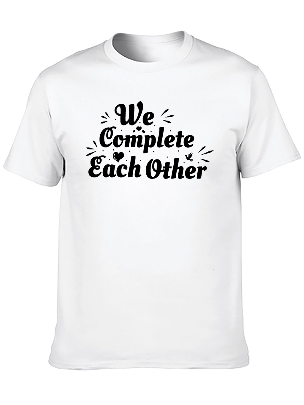 We Complete Each Other Black Graphic Tee