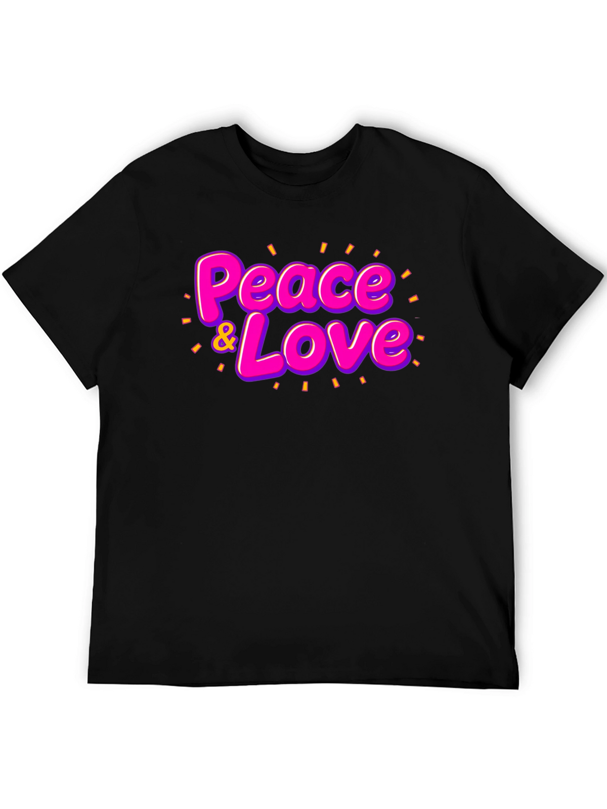 Peace & Love Graphic T-Shirt - Black