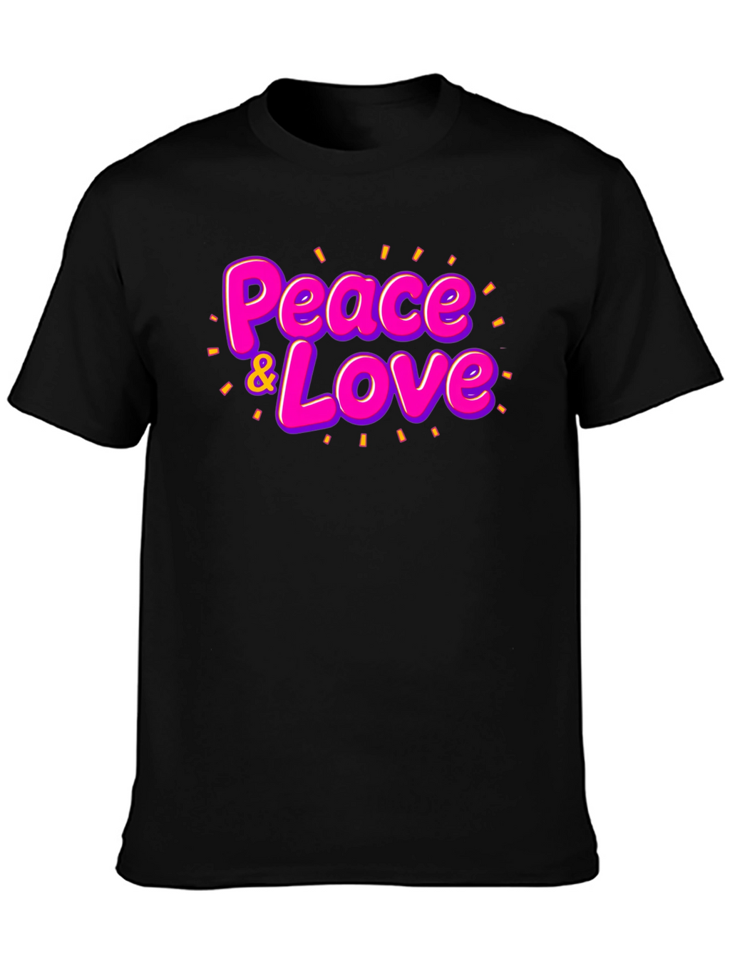 Peace & Love Graphic T-Shirt - Black