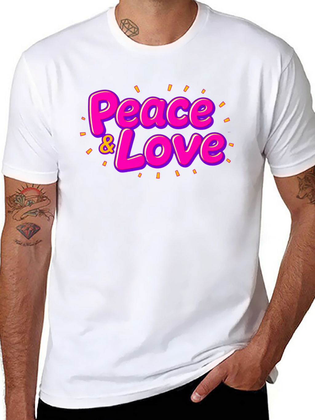 Peace & Love Graphic T-Shirt - Black
