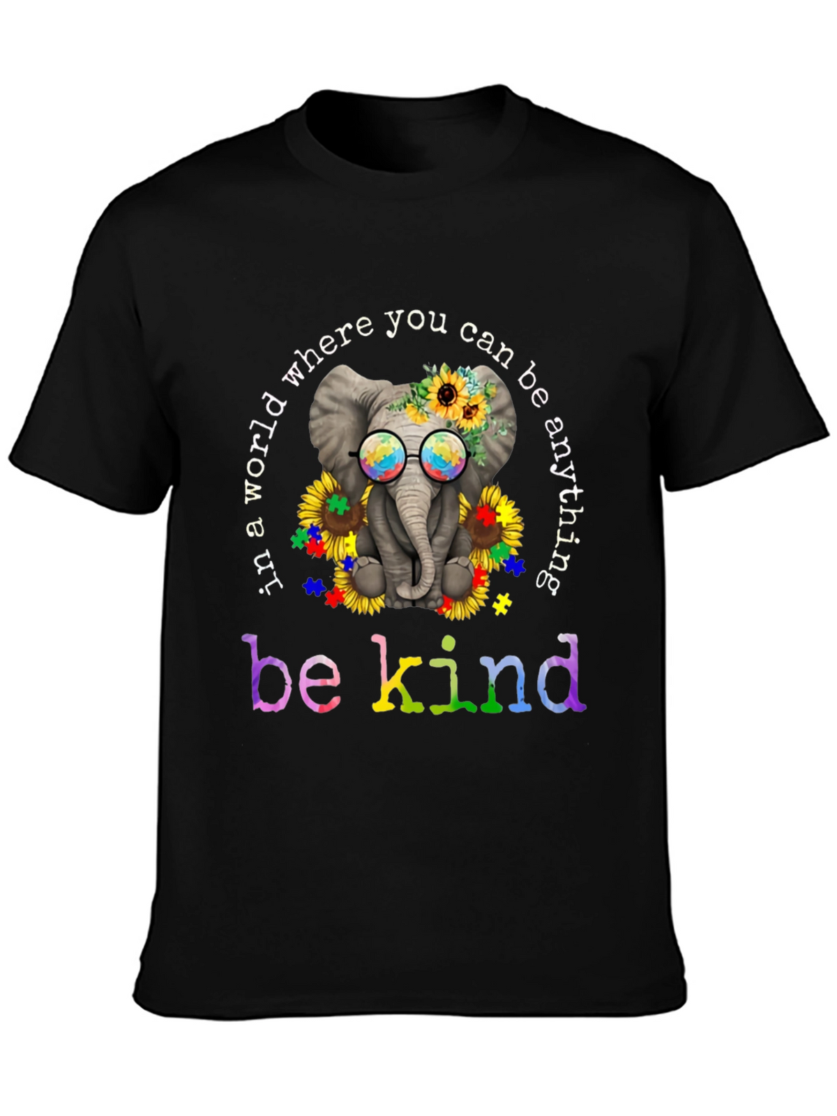 Be Kind Autism Awareness Elephant T-Shirt