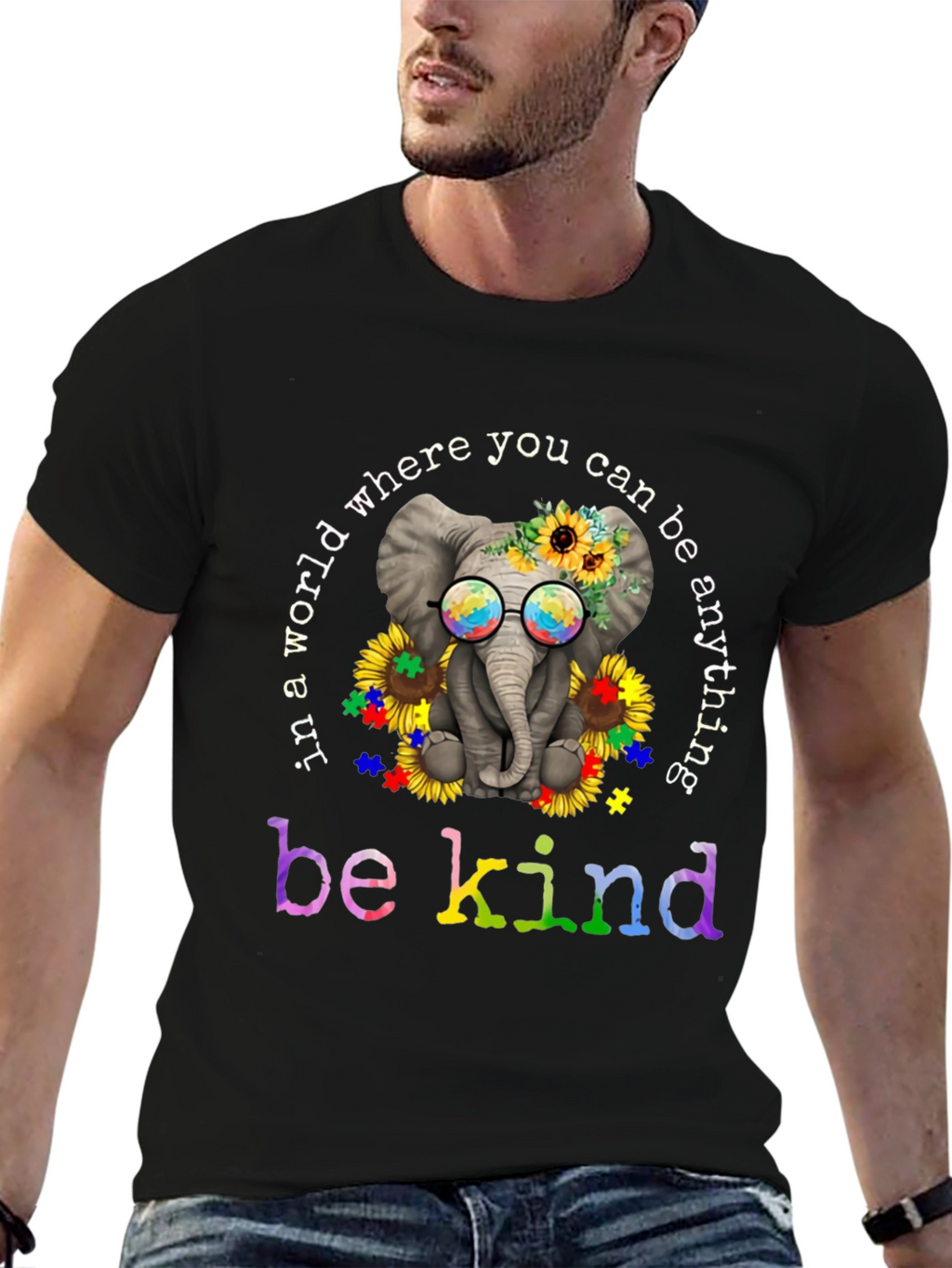 Be Kind Autism Awareness Elephant T-Shirt