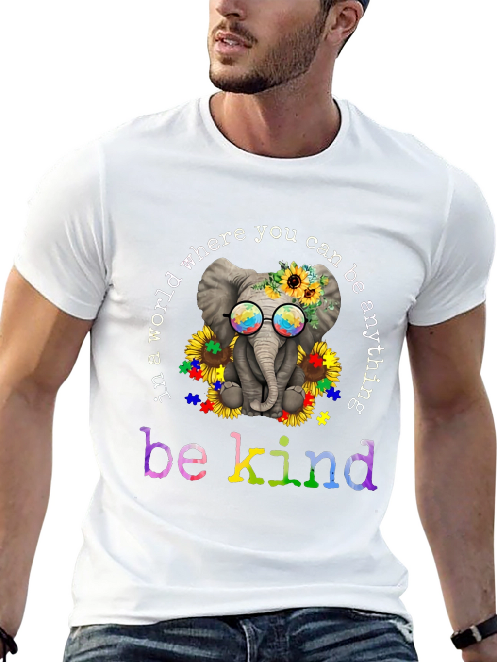 Be Kind Autism Awareness Elephant T-Shirt