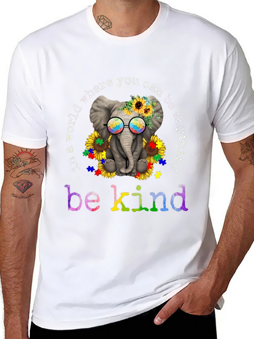 Be Kind Autism Awareness Elephant T-Shirt